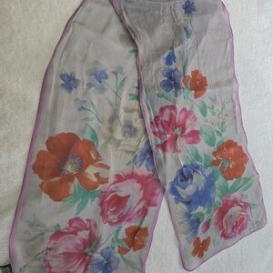 Lauren Ralph Lauren Sheer Scarf with Floral Design